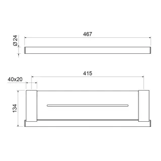Полка Timo Luiro 18573/03 чёрный матовый